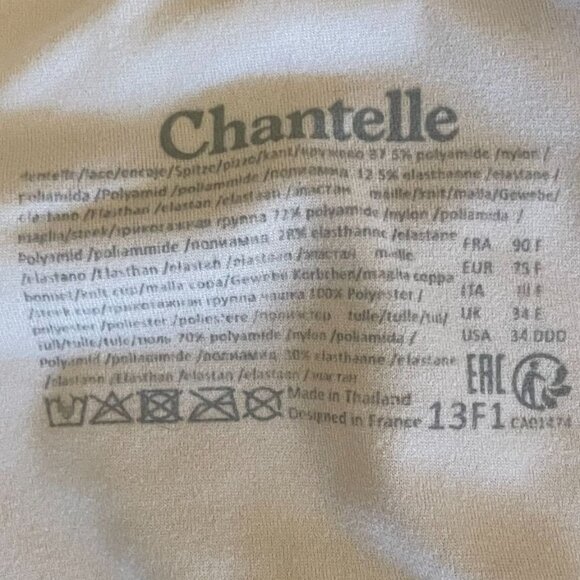 Chantelle Womens Lace Underwire Bra 34DDD Beige - Picture 4 of 5